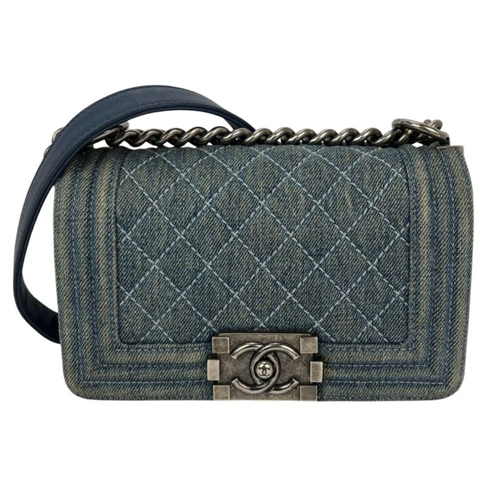 Chanel Denim Quilted Small Blue Boy Flap